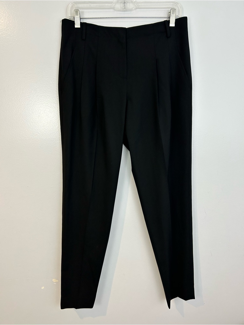 Lafayette 148 New York Black Wool Tailored Front Pleat Trouser Pants Size 4